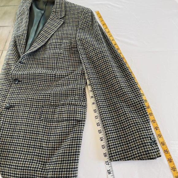 Hart Schaffner Marx CASHMERE Classic Houndstooth Blazer Sport Coat 44L - Picture 10 of 12